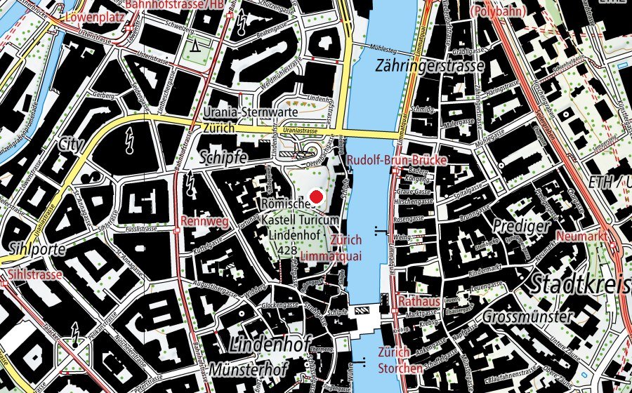 Carte indiquant l’emplacement de Urania (Place de jeux)
