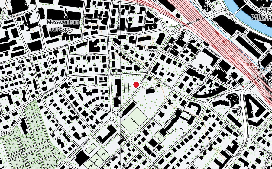 Map showing the location of Verkehrsgarten Thum (Playground)