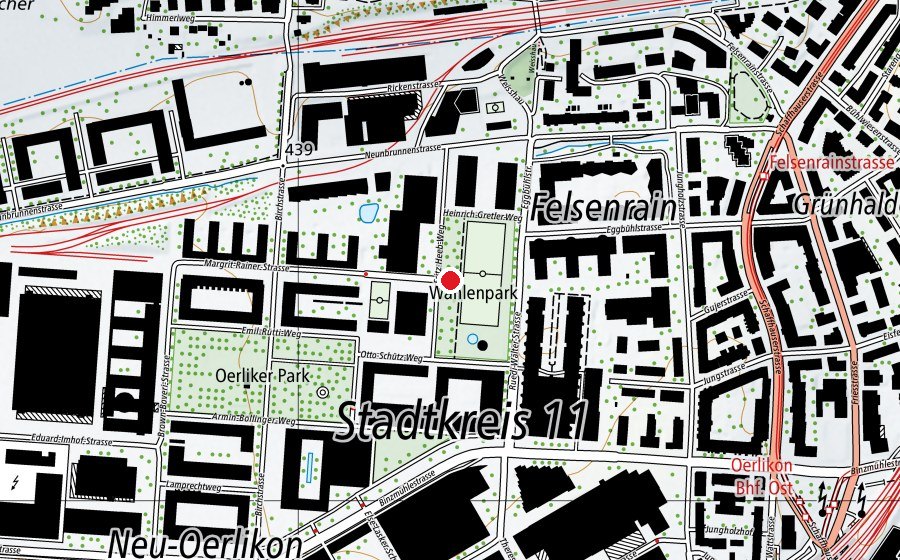 Map showing the location of Wahlenpark (Playground)