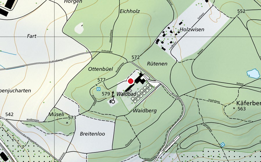Mappa con la posizione di Waidbad (Parco giochi)