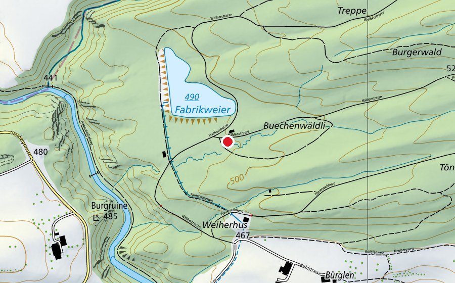 Carte indiquant l’emplacement de Waldsofa (Place de jeux)