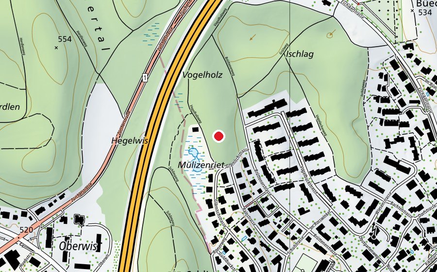 Map showing the location of Waldspielgruppe (Playground)