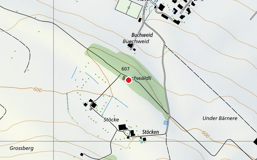 Map showing the location of Waldspielgruppe (Playground)