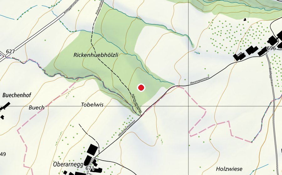 Map showing the location of Waldspielgruppe (Playground)