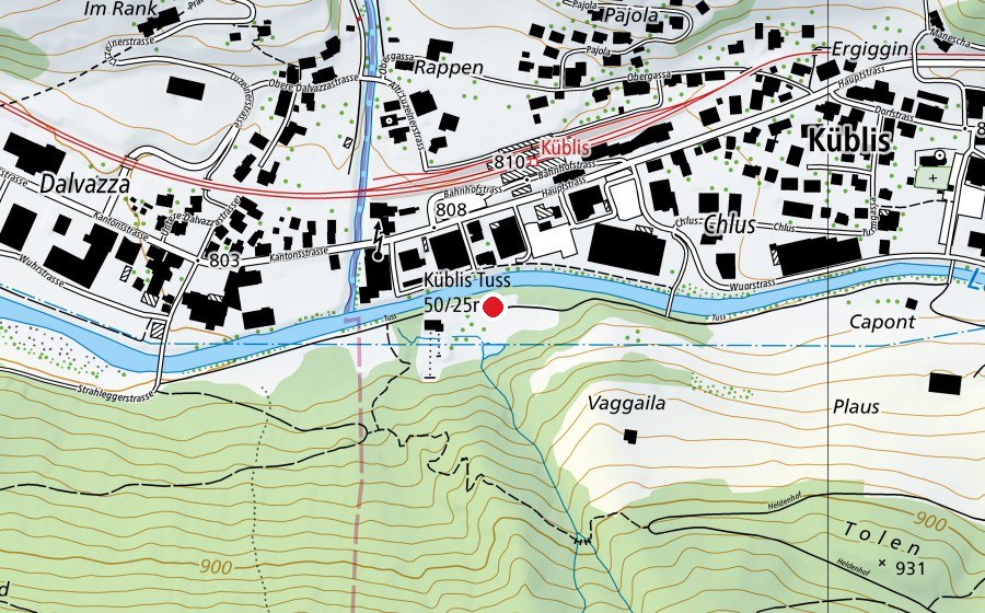 Map showing the location of Waldspielplatz Tuss (Playground)