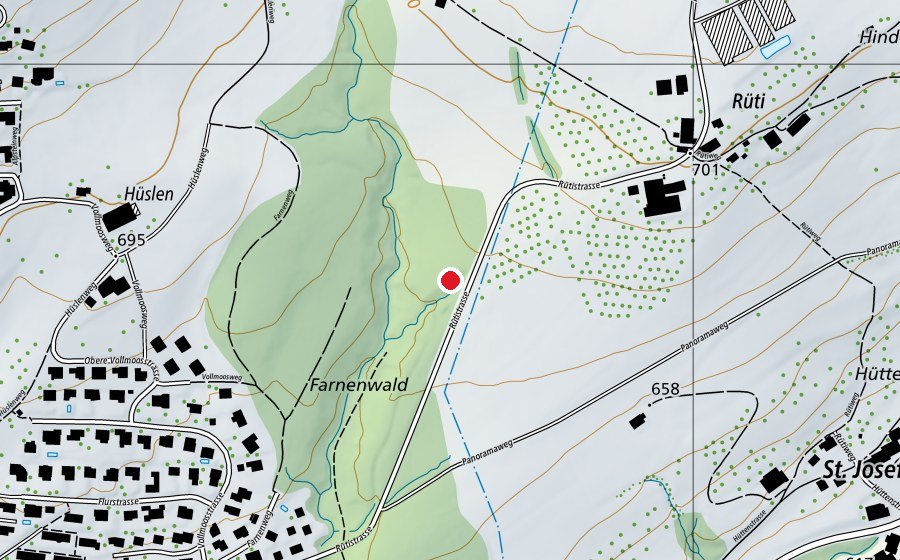 Karte mit dem Standort von Waldstübli (Spielplatz)