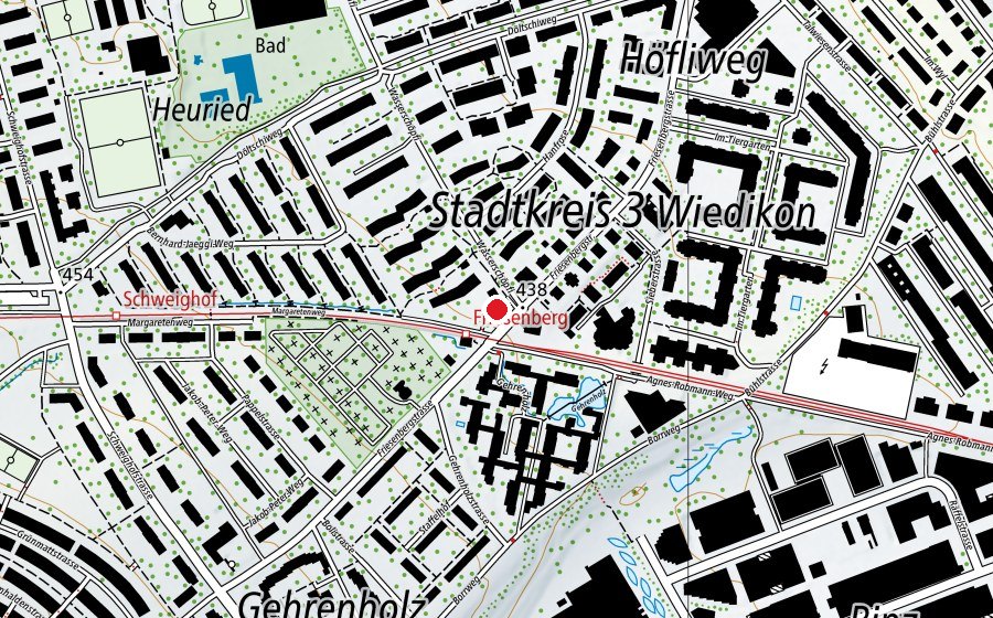 Map showing the location of Wasserschöpfi (Playground)