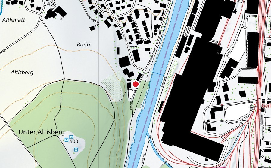 Mappa con la posizione di Werkspielplatz Altisberg (Parco giochi)