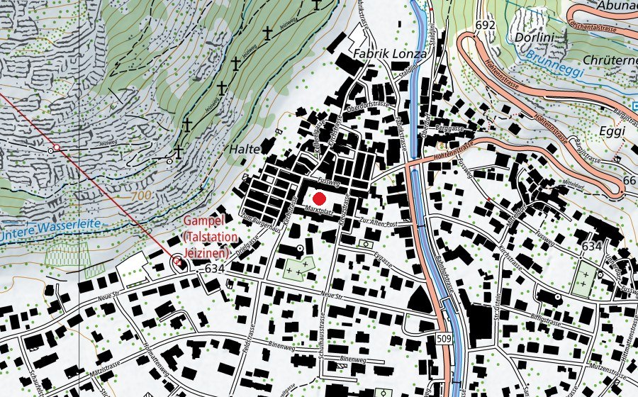 Map showing the location of Zeichnerplatz (Playground)