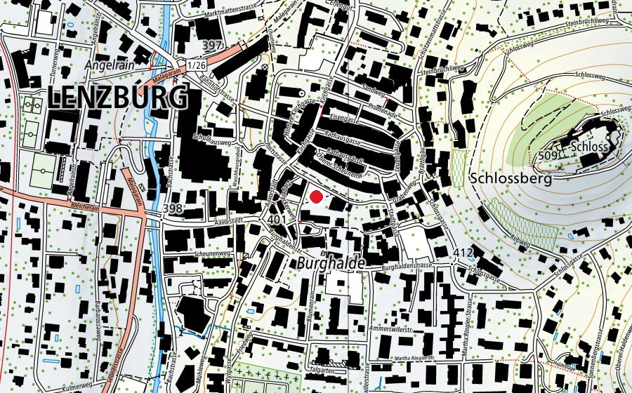 Map showing the location of Ziegelacker (Playground)