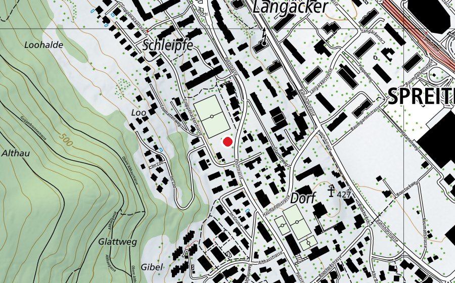Map showing the location of Ziegelei (Playground)