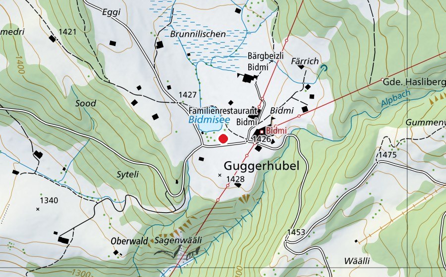 Mappa con la posizione di Zwergenspielplatz Bidmi (Parco giochi)