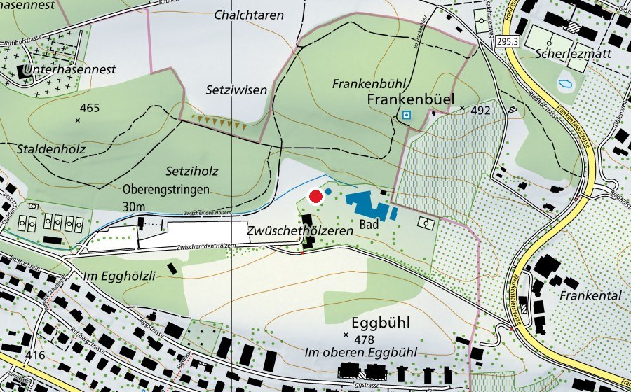 Karte mit dem Standort von Zwischen den Hölzern (Spielplatz)