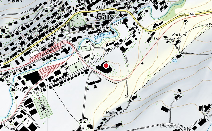 Mappa con la posizione di 10 Meter Luftgewehr (Centro sportivo)