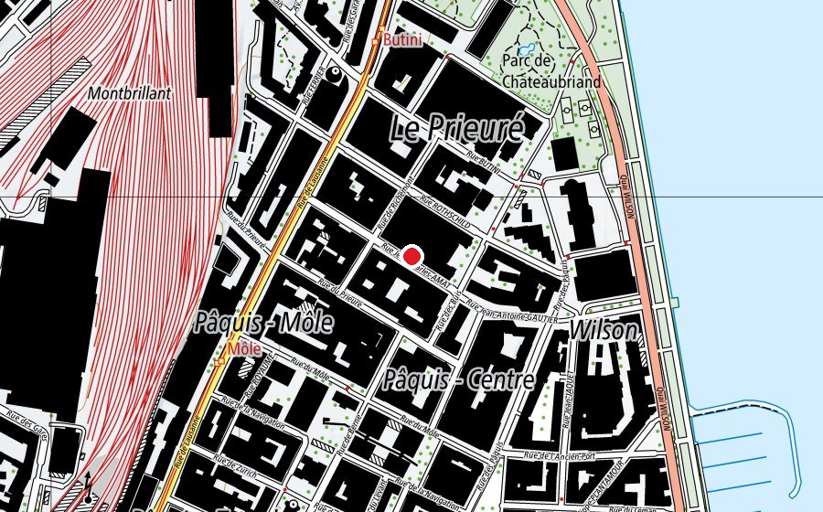 Karte mit dem Standort von 12a (Sportanlage)
