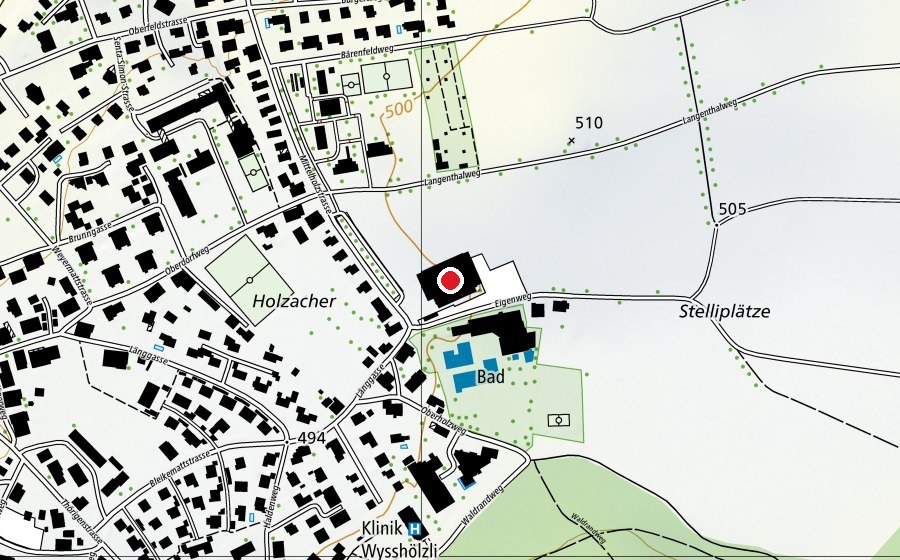 Mappa con la posizione di 3-fach Sporthalle (Centro sportivo)