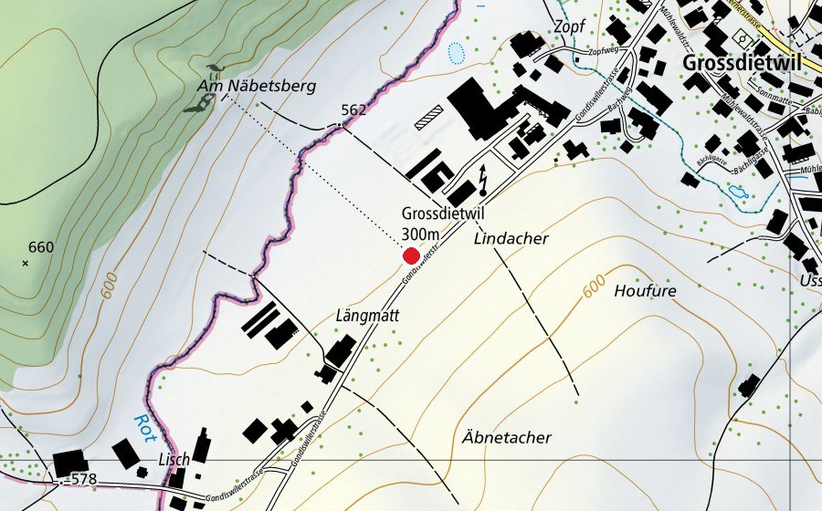 Carte indiquant l’emplacement de 300m Schützenhaus (Centre sportif)