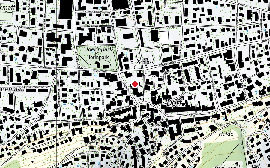 Map showing the location of Alte Dorfturnhalle (Sports centre)