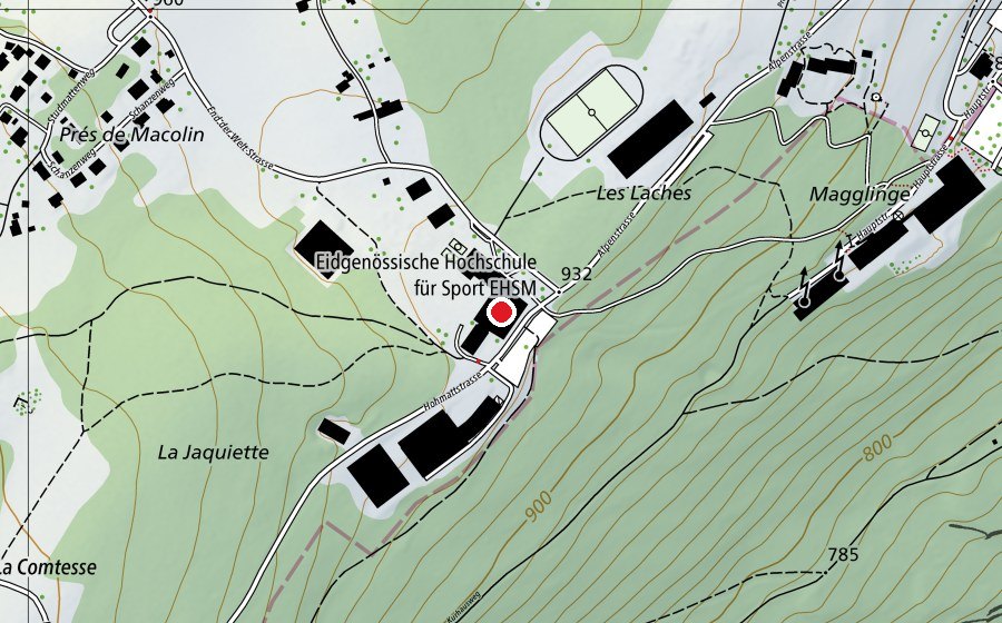 Map showing the location of Alte Sporthalle (Sports centre)