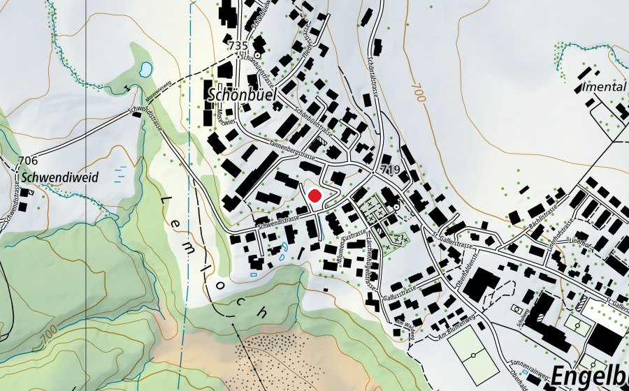 Map showing the location of Alte Turnhalle (Sports centre)