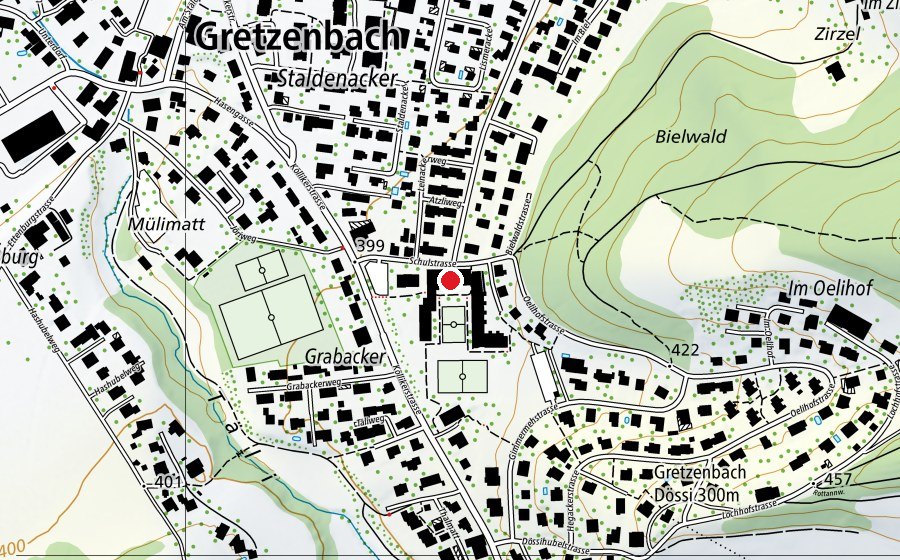Map showing the location of Alte Turnhalle (Sports centre)