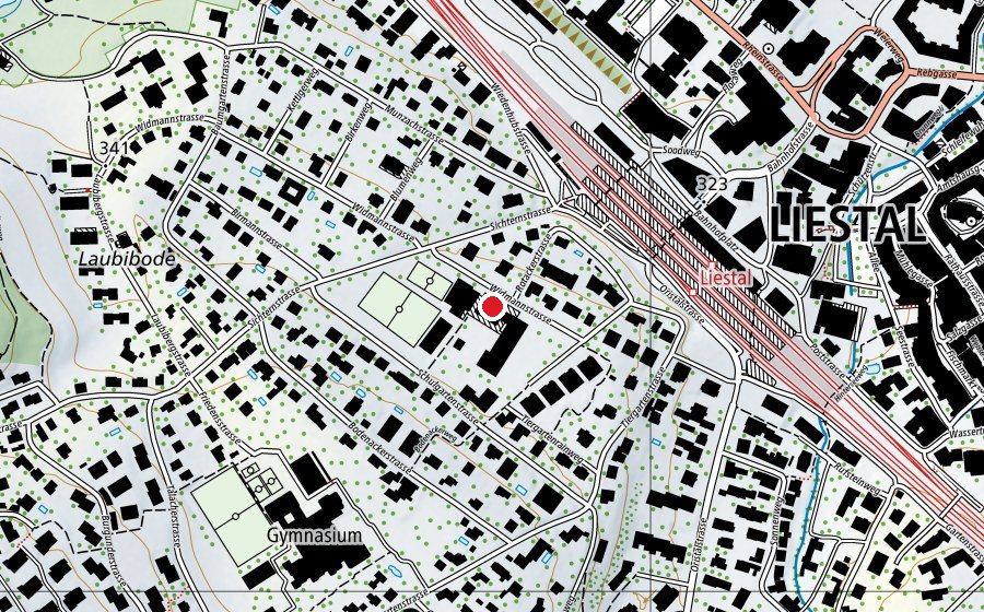 Map showing the location of Alte Turnhalle (Sports centre)