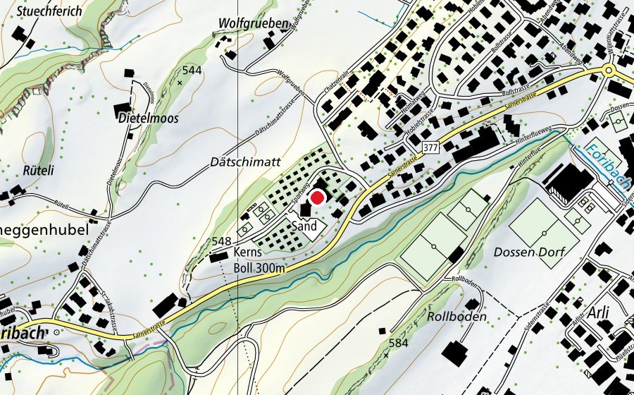 Karte mit dem Standort von Aquacenter Obwalden (Sportanlage)