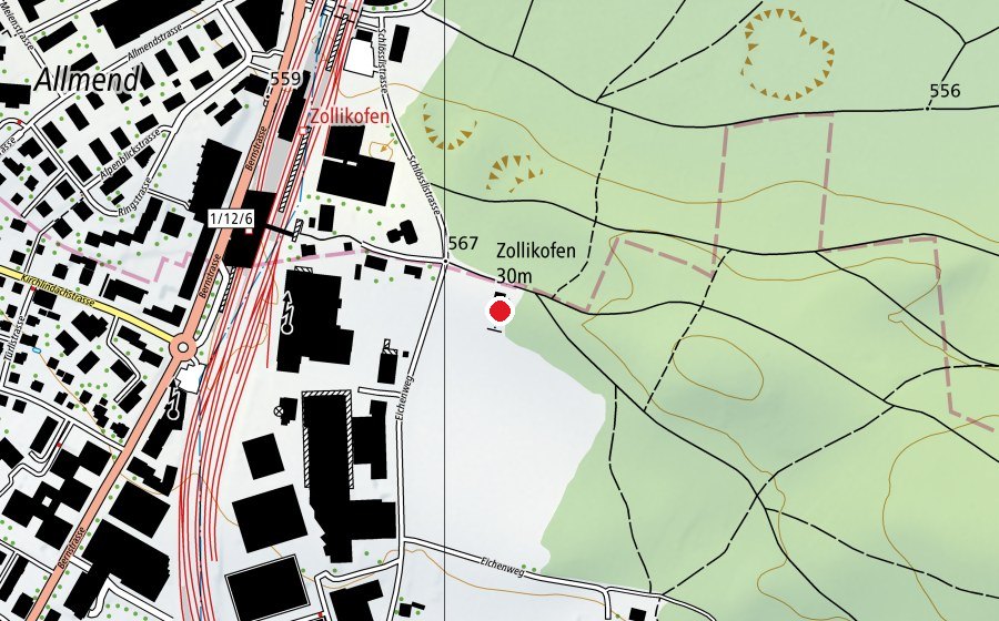 Carte indiquant l’emplacement de Armbrustschiessstand (Centre sportif)