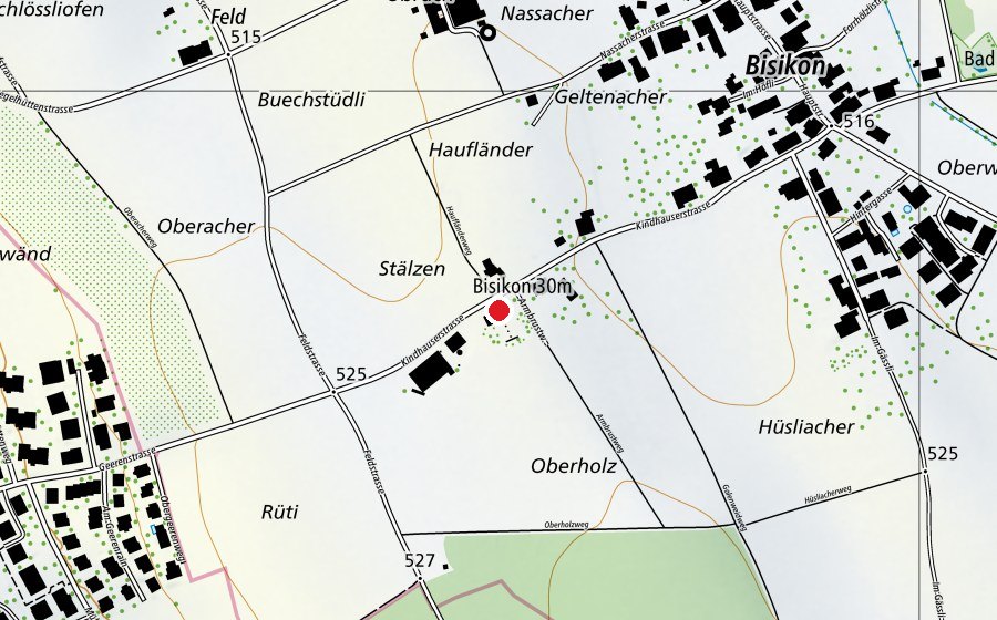 Mappa con la posizione di Armbrustschützen Bisikon (Centro sportivo)