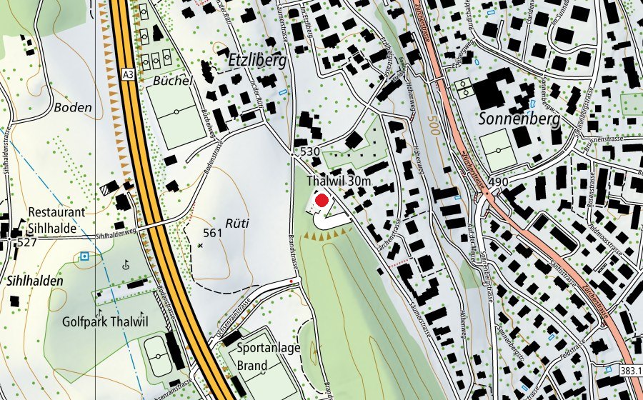 Map showing the location of Armbrustschützenstand (Sports centre)