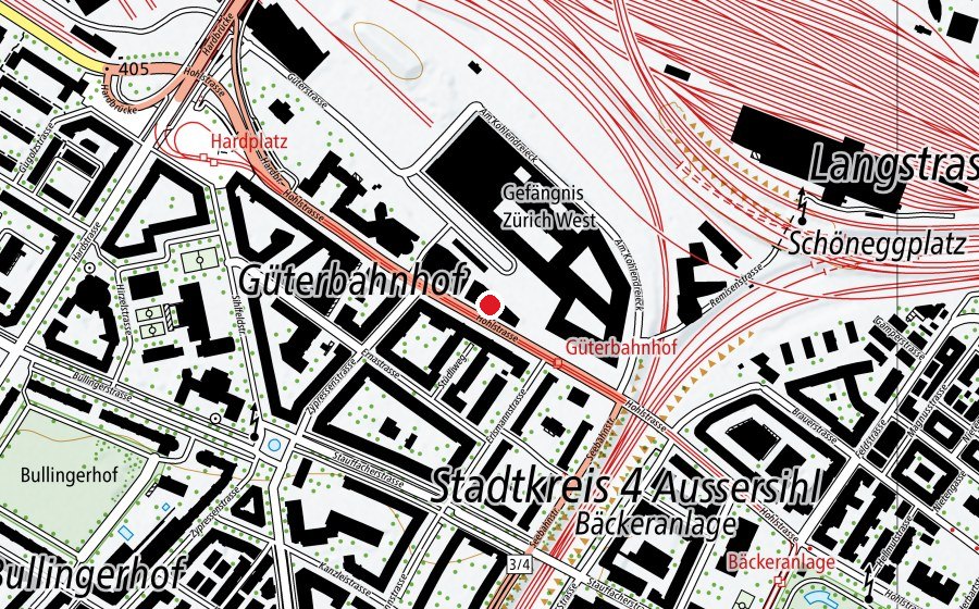 Map showing the location of Arnis Club Zürich (Sports centre)