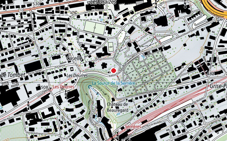 Mappa con la posizione di ASEN (Centro sportivo)