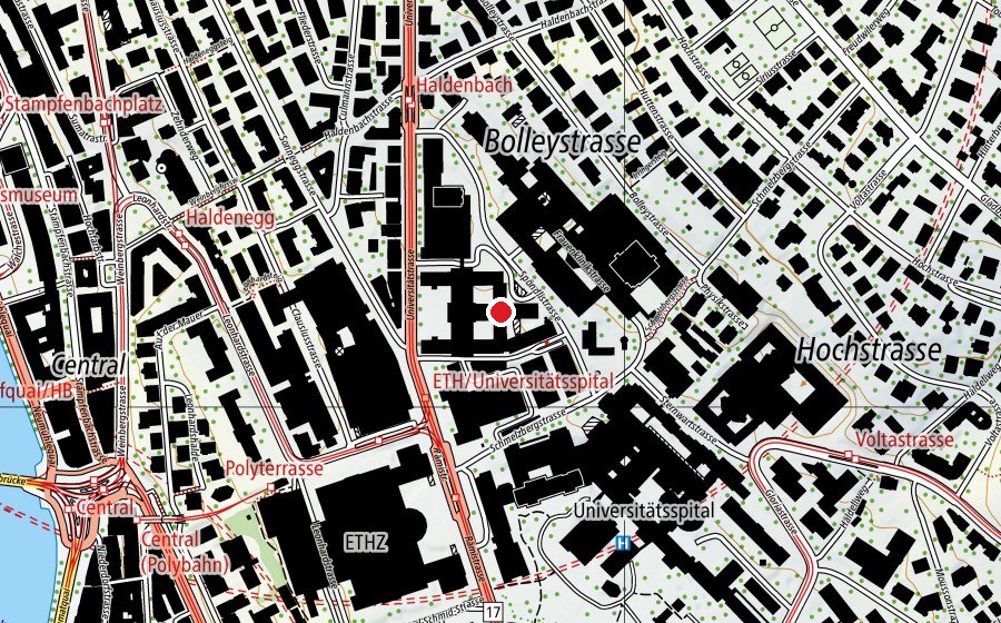 Carte indiquant l’emplacement de ASVZ CAB Move & Relax (Centre sportif)