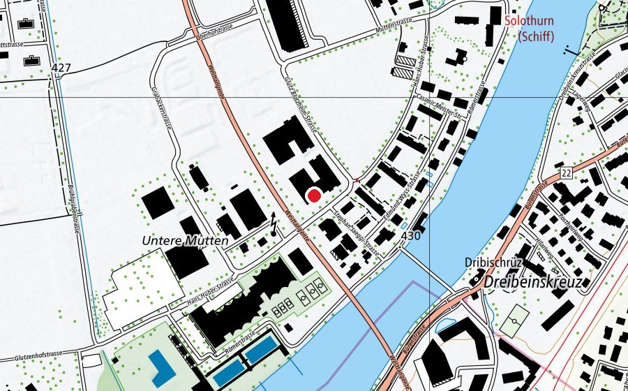 Carte indiquant l’emplacement de Athena (Centre sportif)