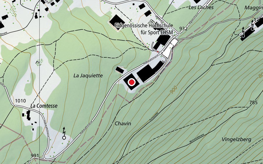 Carte indiquant l’emplacement de Ausbildungshalle (Centre sportif)
