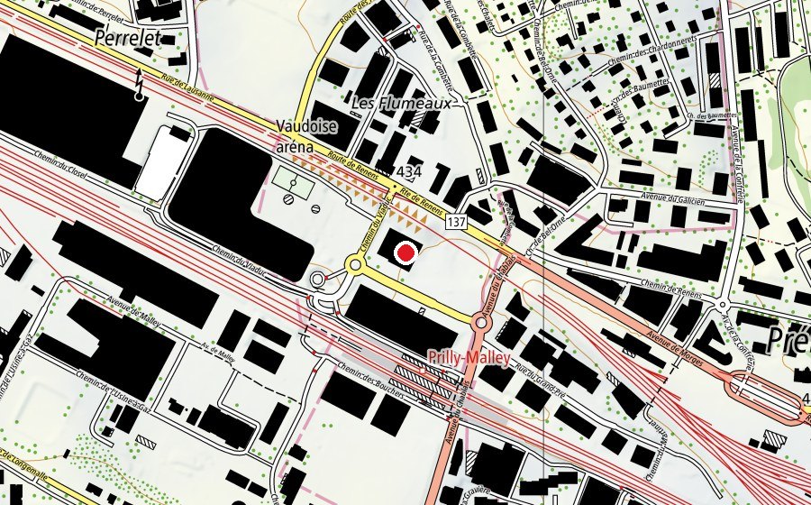 Mappa con la posizione di B4L Fondation (Centro sportivo)