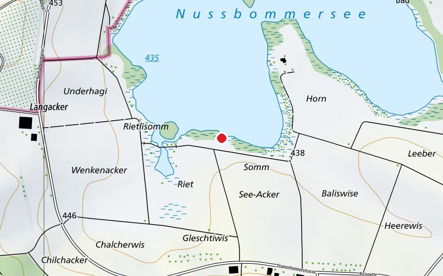 Karte mit dem Standort von Badeplatz Nussbaumersee (Sportanlage)