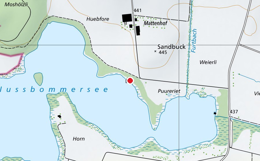 Karte mit dem Standort von Badeplatz Nussbaumersee (Sportanlage)