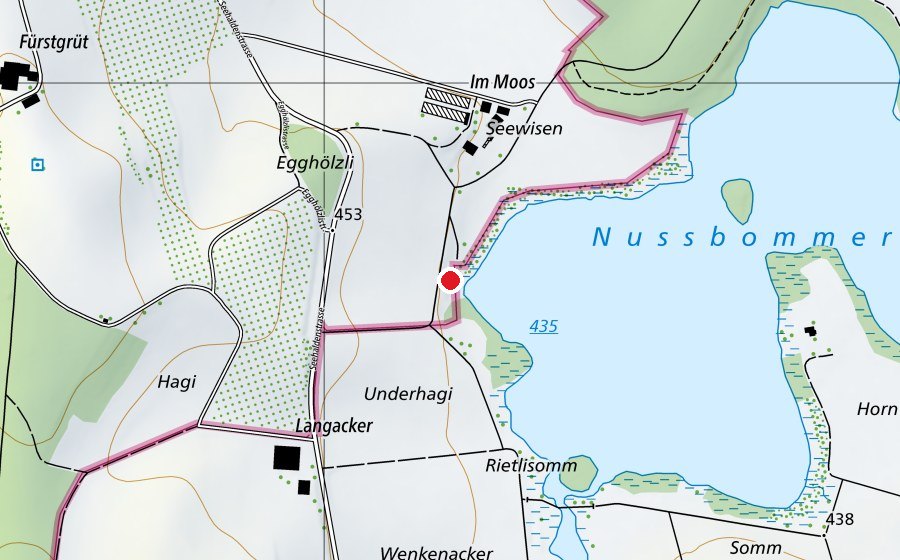 Karte mit dem Standort von Badeplatz Nussbaumersee (Sportanlage)