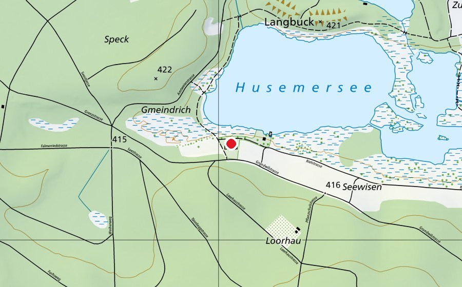 Carte indiquant l’emplacement de Badesee Husemersee (Centre sportif)