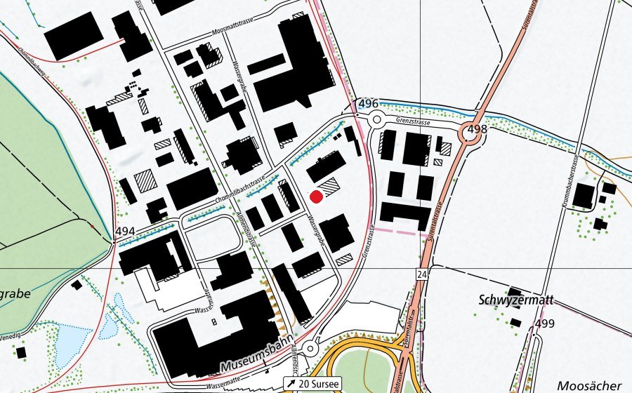 Carte indiquant l’emplacement de Badminton-, Padel- & Boulder Arena (Centre sportif)