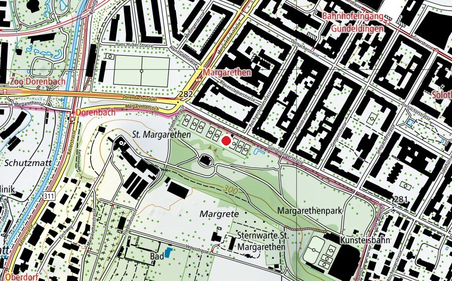 Map showing the location of Basler Lawn Tennis Club (Sports centre)