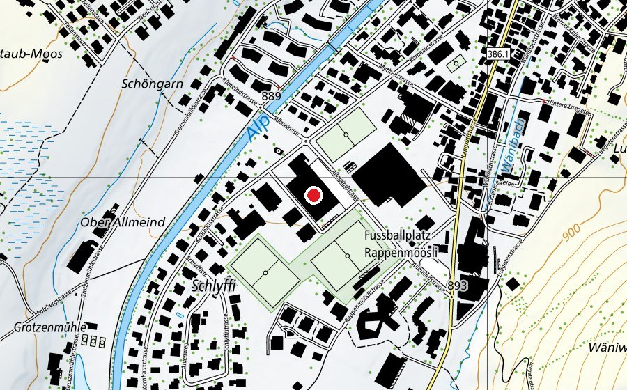 Map showing the location of Beachvolleyhalle (Sports centre)