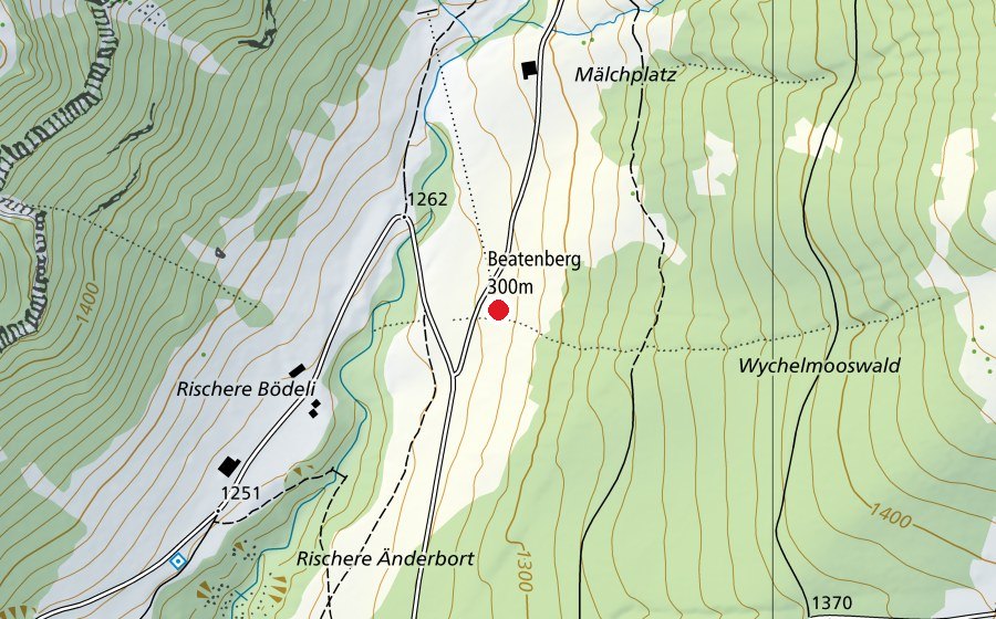 Carte indiquant l’emplacement de Beatenberg 300 m (Centre sportif)