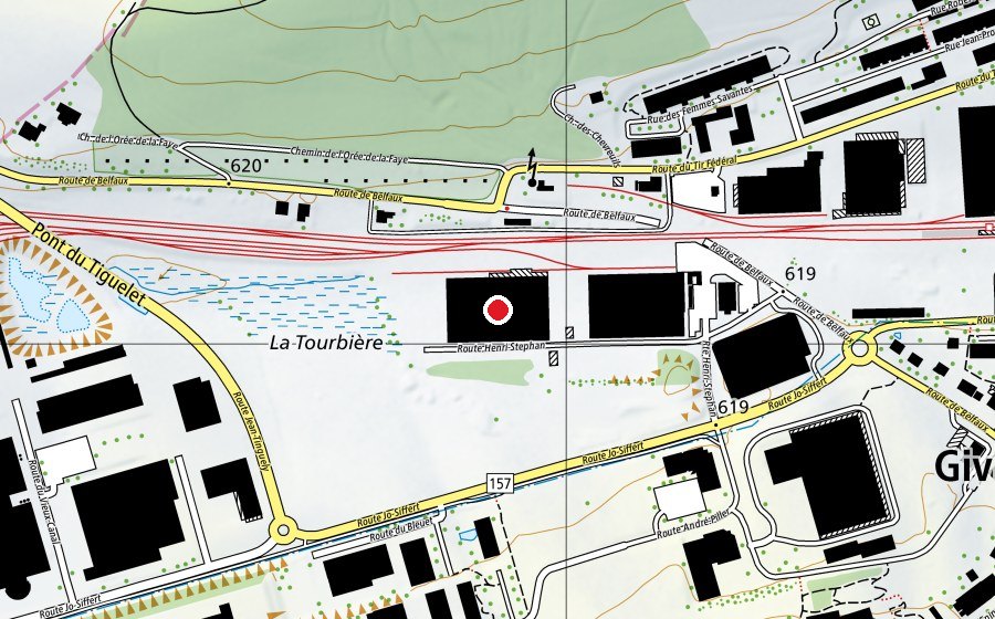 Carte indiquant l’emplacement de Bloczone (Centre sportif)