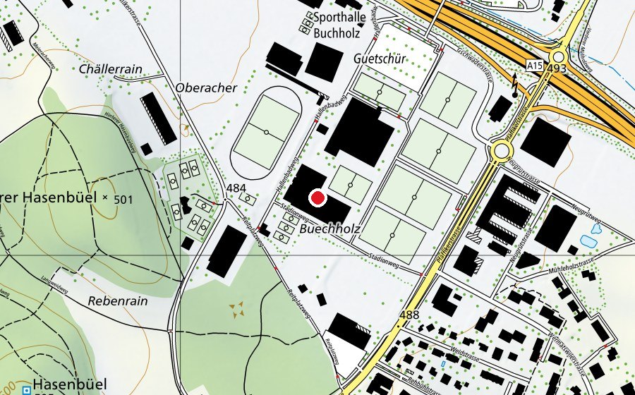 Carte indiquant l’emplacement de Blue Point (Centre sportif)