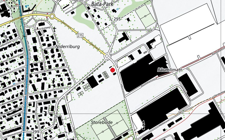 Mappa con la posizione di Boccia-Club Möhlin (Centro sportivo)