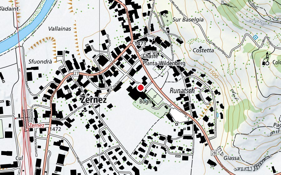 Map showing the location of Bogn Familienbad (Sports centre)