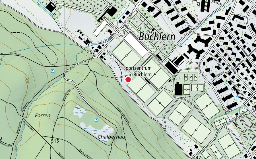 Mappa con la posizione di Boulder Buchlern (Centro sportivo)