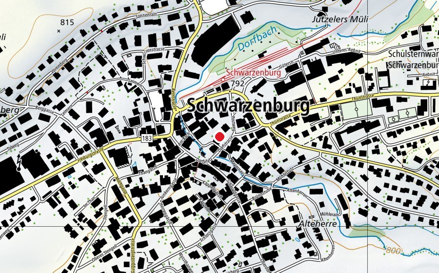Mappa con la posizione di Boulderpark Schwarzenburg (Centro sportivo)
